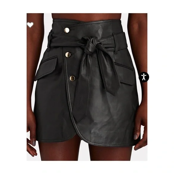 Marissa Webb 100% lamb leather skirt NEW - Picture 1 of 8